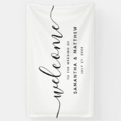 Eenvoudig Minimalistisch Script Welkom op het Huwe Spandoek (Verticaal)