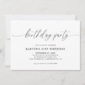 Eenvoudig minimalistisch script White Adult Birthd Kaart (Voorkant)