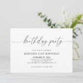Eenvoudig minimalistisch script White Adult Birthd Kaart (Staand voorkant)