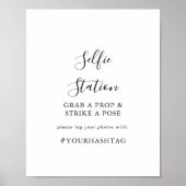 Eenvoudig Minimalistisch Selfie Station Bord Poster (Voorkant)