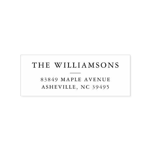 Eenvoudig minimalistisch serif familienaam retoura rubberstempel (Afrduk)