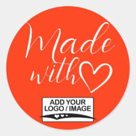 Eenvoudig minimalistisch Sinaasappel gemaakt met L Ronde Sticker