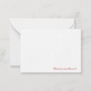 Eenvoudig minimalistisch Snoep rood Notitiekaartje