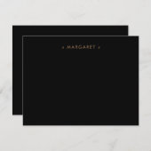 Eenvoudig minimalistisch Solid Black Gold, speciaa Notitiekaartje (Voorkant / Achterkant)