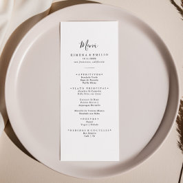 Eenvoudig minimalistisch Spaans diner Menu