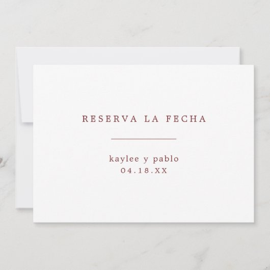 Eenvoudig minimalistisch Spaans Save The Date (Voorkant)