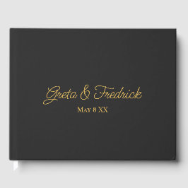Eenvoudig minimalistisch, speciaal ontworpen zwart gastenboek