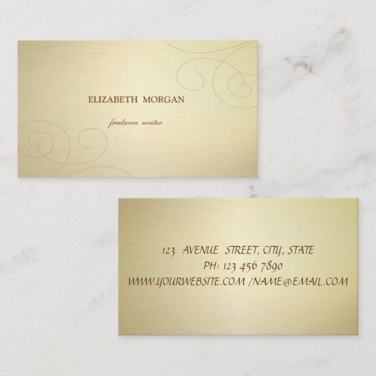 Eenvoudig, minimalistisch, stijlvol, elegant, Faux Visitekaartje (Voorkant / Achterkant)