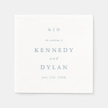 Eenvoudig Minimalistisch Stofblauw Trouwmonogram