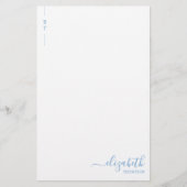 Eenvoudig minimalistisch stoffig blauw monogram In Briefpapier (Voorkant)