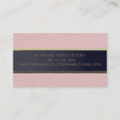 Eenvoudig minimalistisch, strepe, lederen blik visitekaartje (Achterkant)