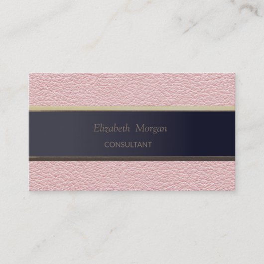 Eenvoudig minimalistisch, strepe, lederen blik visitekaartje (Voorkant)