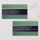 Eenvoudig minimalistisch, strepe, lederen blik visitekaartje (Voorkant / Achterkant)