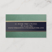 Eenvoudig minimalistisch, strepe, lederen blik visitekaartje (Achterkant)