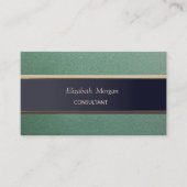 Eenvoudig minimalistisch, strepe, lederen blik visitekaartje (Voorkant)