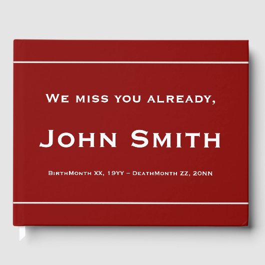 Eenvoudig, minimalistisch sympathieboek gastenboek (Voorkant)