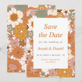 Eenvoudig minimalistisch systeem voor het retro Fl Save The Date (Voorkant / Achterkant)