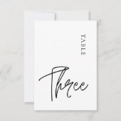 Eenvoudig minimalistisch tabel drie tabelnummer kaart (Voorkant)