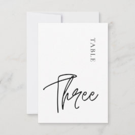 Eenvoudig minimalistisch tabel drie tabelnummer kaart