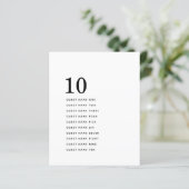 Eenvoudig minimalistisch tabelnummer gastnamen (Staand voorkant)