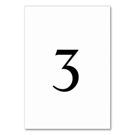 Eenvoudig minimalistisch tabelnummer kaart (Voorkant)