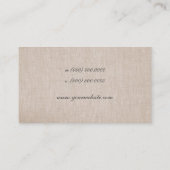 Eenvoudig minimalistisch Tan Beige Linen Visitekaartje (Achterkant)