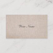 Eenvoudig minimalistisch Tan Beige Linen Visitekaartje (Voorkant)