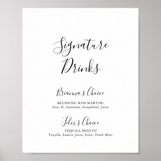 Eenvoudig minimalistisch teken Drinken Poster (Voorkant)