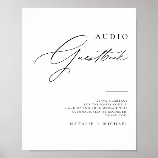 Eenvoudig minimalistisch telefoonnummer voor wedde poster (Voorkant)