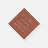 Eenvoudig minimalistisch terracotta Fun Facts Wedd Servet (Hoek)