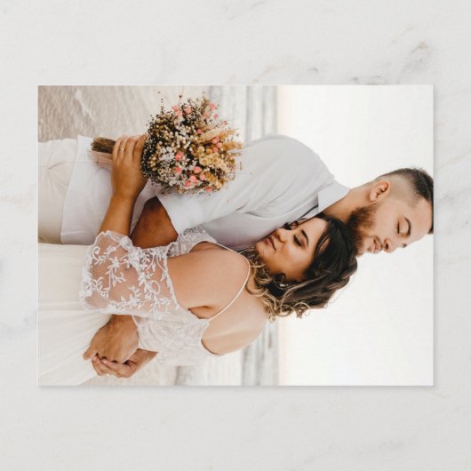 Eenvoudig minimalistisch Terracotta Virtual We wed Uitnodiging Briefkaart (Achterkant)