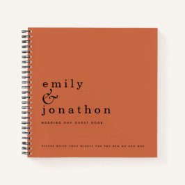 Eenvoudig minimalistisch terracotta Wedding Guest  Notitieboek