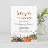 Eenvoudig minimalistisch Thanksgiving avondeten Kaart (Staand voorkant)