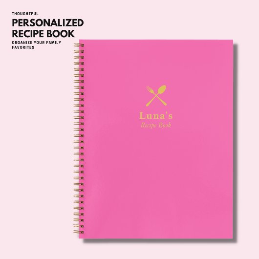 Eenvoudig Minimalistisch Trendy Hot Pink en Gold R Notitieboek