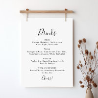 Eenvoudig Minimalistisch Trouw Dranken Menubord