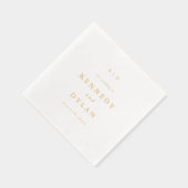 Eenvoudig minimalistisch trouwmonogram folie servetten (Rechts)