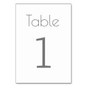Eenvoudig Minimalistisch Trouwtafel Nummer Kaart (Voorkant)