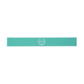 Eenvoudig Minimalistisch Turquoise Teal Monogram Uitnodigingen Wikkel (Vlak)