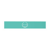 Eenvoudig Minimalistisch Turquoise Teal Monogram Uitnodigingen Wikkel (Vlak)