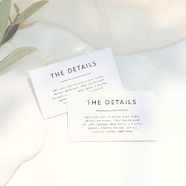 Eenvoudig minimalistisch typografie Vrijgezellenfe Informatiekaartje