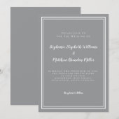 Eenvoudig minimalistisch ultragrijs modern huwelij kaart (Voorkant / Achterkant)