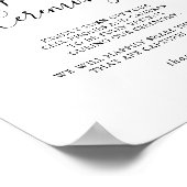 Eenvoudig Minimalistisch Unplugged Ceremony-teken Poster (Hoek)