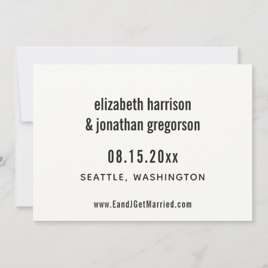 Eenvoudig Minimalistisch Verblijf dat de Datum bew Save The Date (Achterkant)