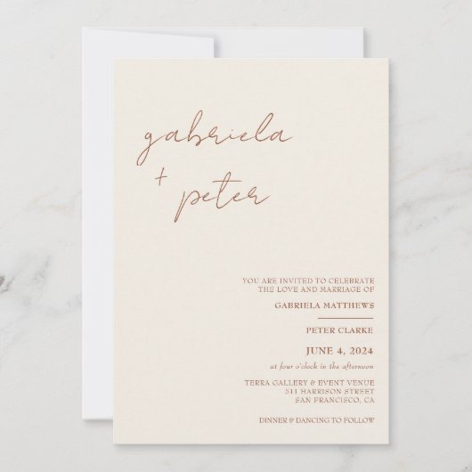 Eenvoudig minimalistisch verbrand Sinaasappel | Cr Kaart (Voorkant)