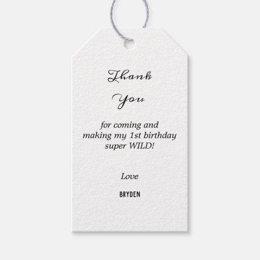 Eenvoudig minimalistisch verjaardagsfeestje cadeaulabel (Voorkant)