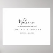 Eenvoudig Minimalistisch Verlovingsfeest Welkomstb Poster (Voorkant)
