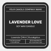 Eenvoudig minimalistisch verpakkingskaarsenetiket vierkante sticker (Voorkant)