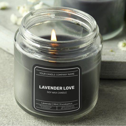 Eenvoudig minimalistisch verpakkingskaarsenetiket vierkante sticker