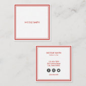 Eenvoudig minimalistisch vierkante visitekaartje (Voorkant / Achterkant)