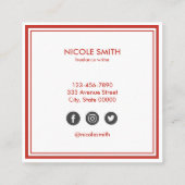 Eenvoudig minimalistisch vierkante visitekaartje (Achterkant)